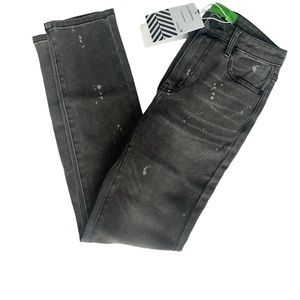 Sandrine Rose‎ NWT Polka Grey Jeans size 26 Black distressed